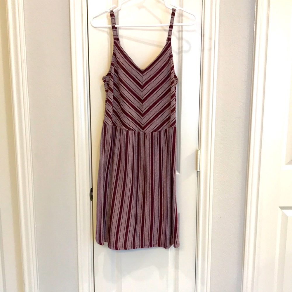 Stripes Maroon Dress